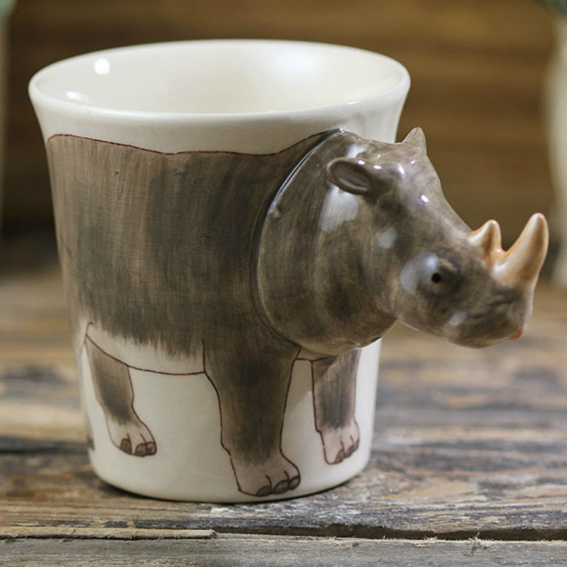 Hand-painted 3D Rhinoceros Mug 7oz