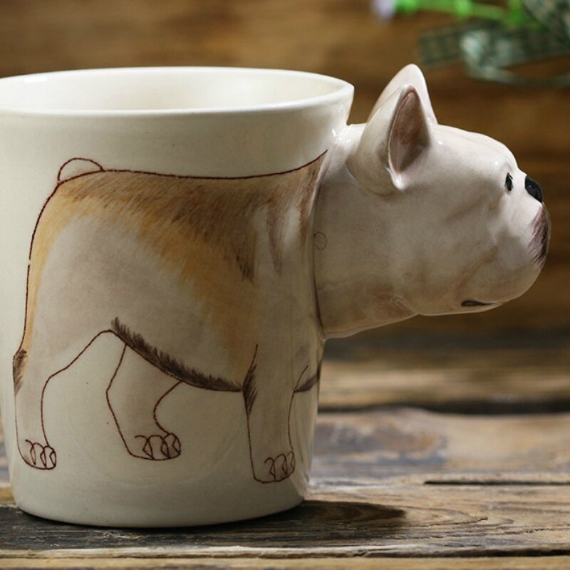 Hand-painted 3D French Bulldog Mug 2 - 7oz