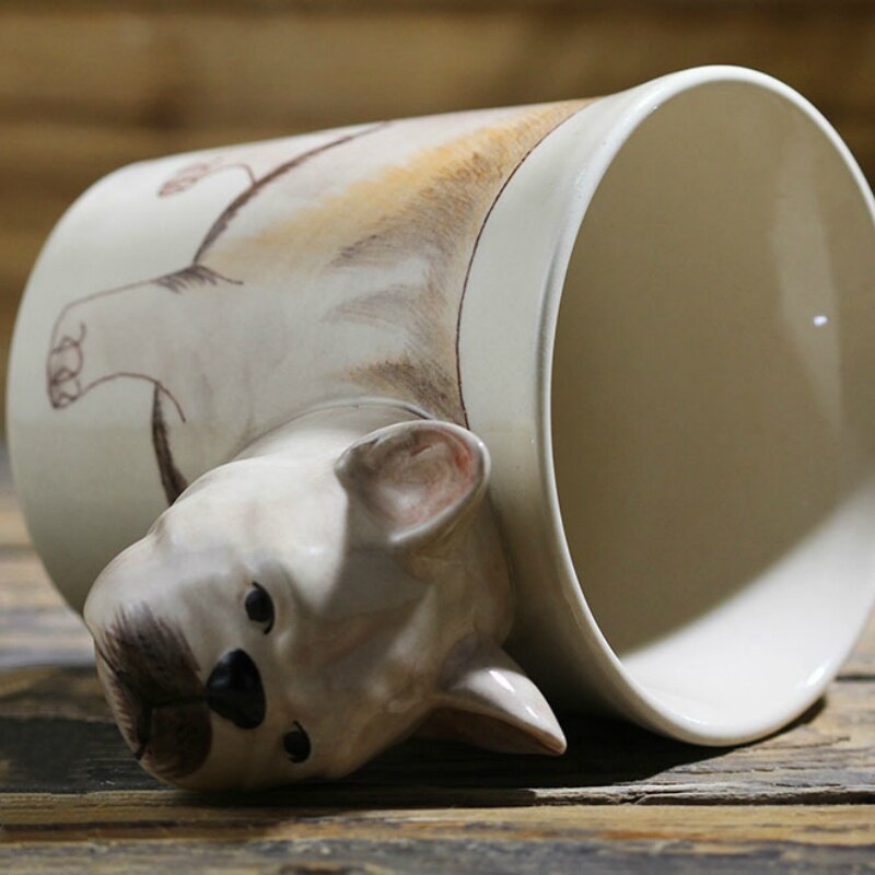 Hand-painted 3D French Bulldog Mug 2 - 7oz