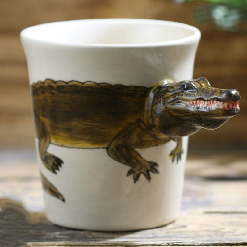 Hand-painted 3D Crocodile Mug 7oz