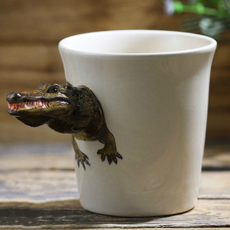 Hand-painted 3D Crocodile Mug 7oz