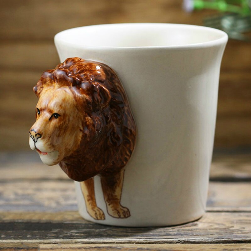 Hand-painted 3D Lion Mug 7oz