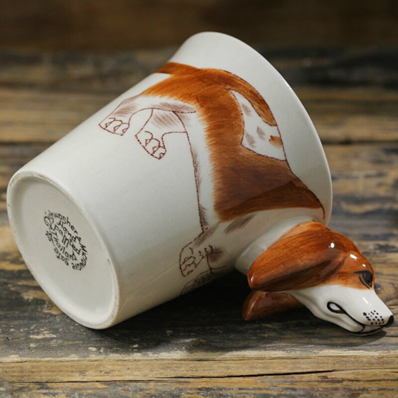 Hand-painted 3D Basset Hound Mug 10.6oz