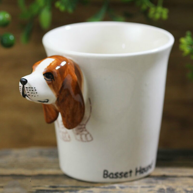 Hand-painted 3D Basset Hound Mug 10.6oz