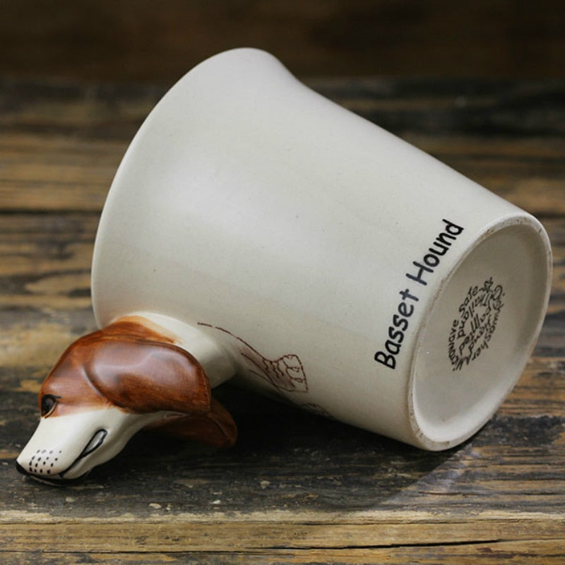 Hand-painted 3D Basset Hound Mug 10.6oz