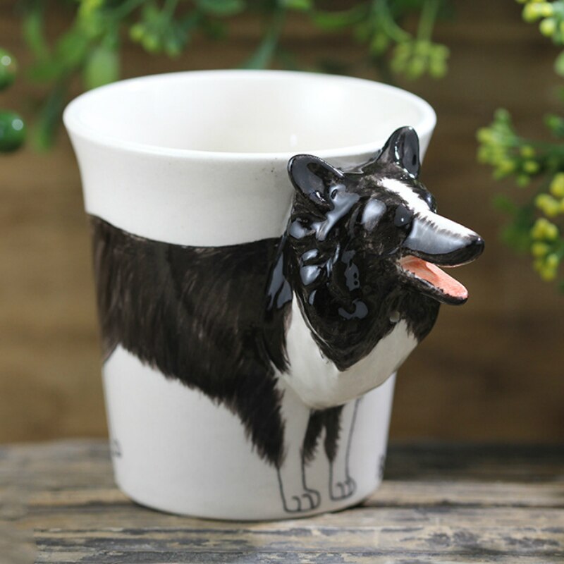 Hand-painted 3D Border Collie Mug 10.6oz