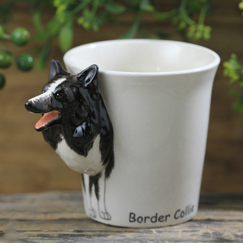 Hand-painted 3D Border Collie Mug 10.6oz